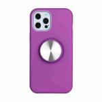 TPU+PC 2 in 1 Shockproof Case with Magnetic Round Car Holder For iPhone 12 Pro Max(Purple)