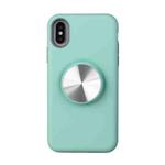 TPU+PC 2 in 1 Shockproof Case with Magnetic Round Car Holder For iPhone XR(Green)