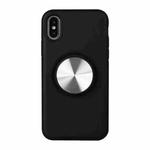 TPU+PC 2 in 1 Shockproof Case with Magnetic Round Car Holder For iPhone XS Max(Black)