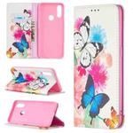 For OPPO A31 (2020) Colored Drawing Pattern Invisible Magnetic Horizontal Flip PU Leather Case with Holder & Card Slots & Wallet(Two Butterflies)