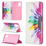 For OPPO A52 / A72 5G Colored Drawing Pattern Invisible Magnetic Horizontal Flip PU Leather Case with Holder & Card Slots & Wallet(Sun Flower)