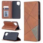 For Samsung Galaxy A12 Prismatic Invisible Magnetic Horizontal Flip Leather Case with Holder & Card Slots & Photo Frame(Brown)