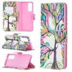 For Huawei P smart 2021 / Y7a Colored Drawing Pattern Horizontal Flip Leather Case with Holder & Card Slots & Wallet(Life Tree)