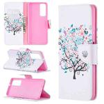 For Huawei P smart 2021 / Y7a Colored Drawing Pattern Horizontal Flip Leather Case with Holder & Card Slots & Wallet(Little Tree)