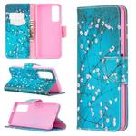 For Huawei P smart 2021 / Y7a Colored Drawing Pattern Horizontal Flip Leather Case with Holder & Card Slots & Wallet(Plum Blossom)