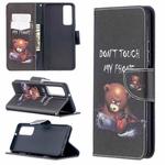 For Huawei P smart 2021 / Y7a Colored Drawing Pattern Horizontal Flip Leather Case with Holder & Card Slots & Wallet(Bear)
