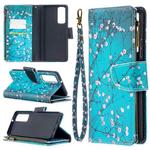 For Huawei P smart 2021 / Y7a Colored Drawing Pattern Zipper Horizontal Flip Leather Case with Holder & Card Slots & Wallet(Plum Blossom)