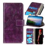 Retro Crazy Horse Texture Horizontal Flip Leather Case with Holder & Card Slots & Photo Frame & Wallet For OPPO A15(Purple)