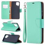 For Samsung Galaxy A12 Litchi Texture Pure Color Horizontal Flip PU Leather Case with Holder & Card Slots & Wallet & Lanyard(Green)