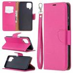For Samsung Galaxy A12 Litchi Texture Pure Color Horizontal Flip PU Leather Case with Holder & Card Slots & Wallet & Lanyard(Rose Red)