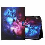 For Huawei MediaPad T5 10 inch Colored Drawing Horizontal Flip Leather Case with Holder & Card Slots(Wolf)