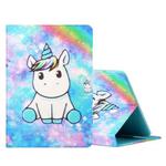 For 8 inch Tablet PC Universal Colored Drawing Horizontal Flip Leather Case with Holder & Card Slots(Unicorn)