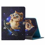 For 8 inch Tablet PC Universal Colored Drawing Horizontal Flip Leather Case with Holder & Card Slots(Skateboard Cat)