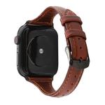 For Apple Watch Series 7 41mm / 6 & SE & 5 & 4 40mm / 3 & 2 & 1 38mm Crazy Horse Texture Genuine Leather Strap(Red Brown)