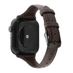 For Apple Watch Series 8&7 41mm / SE 2&6&SE&5&4 40mm / 3&2&1 38mm Crazy Horse Texture Genuine Leather Strap(Coffee)