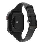 For Apple Watch Ultra 49mm / Series 8&7 45mm / SE 2&6&SE&5&4 44mm / 3&2&1 42mm Crazy Horse Texture Genuine Leather Strap(Black)