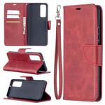 For Huawei P smart 2021 / Y7a Retro Lambskin Texture Pure Color Horizontal Flip PU Leather Case with Holder & Card Slots & Wallet & Lanyard(Red)