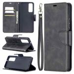 For Huawei P smart 2021 / Y7a Retro Lambskin Texture Pure Color Horizontal Flip PU Leather Case with Holder & Card Slots & Wallet & Lanyard(Black)