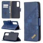 For Huawei P smart 2021 / Y7a Matching Color Crocodile Texture Horizontal Flip PU Leather Case with Wallet & Holder & Card Slots(Blue)