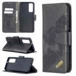 For Huawei P smart 2021 / Y7a Matching Color Crocodile Texture Horizontal Flip PU Leather Case with Wallet & Holder & Card Slots(Black)