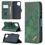 For Samsung Galaxy A12 Matching Color Crocodile Texture Horizontal Flip PU Leather Case with Wallet & Holder & Card Slots(Green)