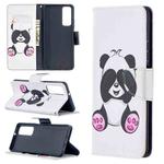 For Huawei P smart 2021 / Y7a Colored Drawing Pattern Horizontal Flip Leather Case with Holder & Card Slots & Wallet(Panda)