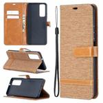 For Huawei P smart 2021 / Y7a Lite Color Matching Denim Texture Horizontal Flip Leather Case with Holder & Card Slots & Wallet & Lanyard(Brown)