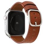 For Apple Watch Series 7 45mm / 6 & SE & 5 & 4 44mm / 3 & 2 & 1 42mm Modern Style Buckle Genuine Leather Strap(Brown)