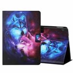 For Lenovo Tab M10 X605F X505 Colored Drawing Horizontal Flip Leather Case with Holder & Card Slots & Sleep / Wake-up Function(Wolf)