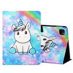 Colored Drawing Horizontal Flip Leather Tablet Case with Holder & Card Slots & Sleep / Wake-up Function For iPad Pro 11 inch (2020) / (2018) / iPad Air 4 10.9 inch (2020)(Unicorn)