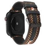 For Apple Watch Series 7 41mm / 6 & SE & 5 & 4 40mm / 3 & 2 & 1 38mm Ethnic Style Genuine Leather Strap(Bohemia)