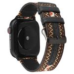 For Apple Watch Series 7 45mm / 6 & SE & 5 & 4 44mm / 3 & 2 & 1 42mm Ethnic Style Genuine Leather Strap(Bohemia)