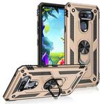 For LG K40S Shockproof TPU + PC Protective Case with 360 Degree Rotating Holder(Rose Gold)