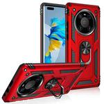 For Huawei Mate 40 Pro Shockproof TPU + PC Protective Case with 360 Degree Rotating Holder(Red)