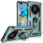 For Huawei Mate 40 Pro Shockproof TPU + PC Protective Case with 360 Degree Rotating Holder(Dark Green)