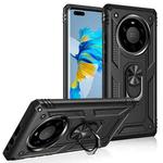 For Huawei Mate 40 Pro+ Shockproof TPU + PC Protective Case with 360 Degree Rotating Holder(Black)