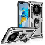 For Huawei Mate 40 Pro+ Shockproof TPU + PC Protective Case with 360 Degree Rotating Holder(Silver)