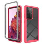 For Samsung Galaxy S21 Ultra 5G Starry Sky Solid Color Series Shockproof PC + TPU Protective Case(Red)
