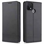 For OPPO A15 AZNS Magnetic Calf Texture Horizontal Flip Leather Case with Card Slots & Holder & Wallet(Black)