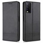 For vivo Y20 AZNS Magnetic Calf Texture Horizontal Flip Leather Case with Card Slots & Holder & Wallet(Black)