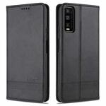 For vivo Y70s / Y51s / IQOO U1 AZNS Magnetic Calf Texture Horizontal Flip Leather Case with Card Slots & Holder & Wallet(Black)