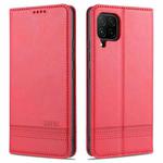 For Samsung Galaxy A42 5G AZNS Magnetic Calf Texture Horizontal Flip Leather Case with Card Slots & Holder & Wallet(Red)