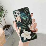 For iPhone 11 Double-sided Film IMD Shockproof TPU Protective Case (Green Magnolia)