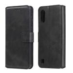 For Samsung Galaxy M01 Classic Calf Texture PU + TPU Horizontal Flip Leather Case, with Holder & Card Slots & Wallet(Black)