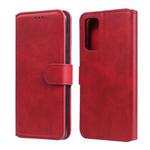 For Samsung Galaxy S20 FE Classic Calf Texture PU + TPU Horizontal Flip Leather Case, with Holder & Card Slots & Wallet(Red)