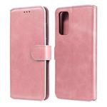For Samsung Galaxy S20 FE Classic Calf Texture PU + TPU Horizontal Flip Leather Case, with Holder & Card Slots & Wallet(Rose Gold)