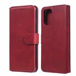 For OnePlus 8T Classic Calf Texture PU + TPU Horizontal Flip Leather Case, with Holder & Card Slots & Wallet(Red)