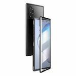 For Samsung Galaxy Note10+ Magnetic Metal Frame Double-sided Tempered Glass Case(Black)