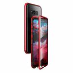 For Samsung Galaxy S8 Magnetic Metal Frame Double-sided Tempered Glass Case(Red)