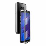 For Samsung Galaxy S8+ Magnetic Metal Frame Double-sided Tempered Glass Case(Silver)